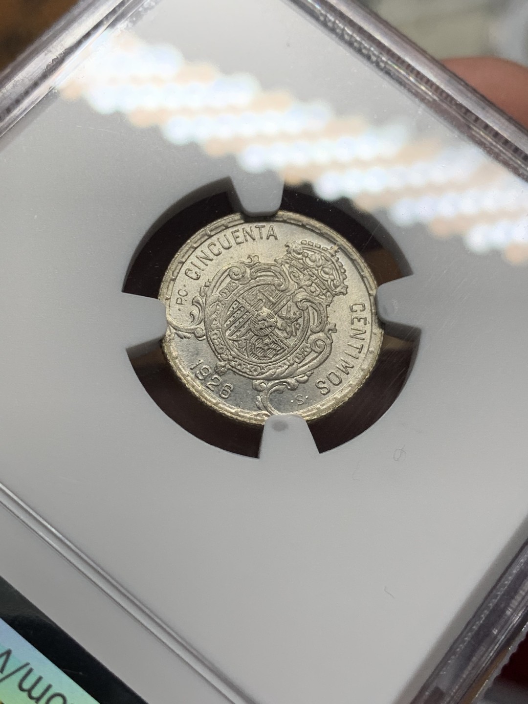 《竞宝斋》第96场-本周日，周一，周四，3场连拍（全场不限金额包邮） NGC-MS64 西班牙1926年 阿方索十三世 50分银币 也是高分币 外拍价格也涨的很多