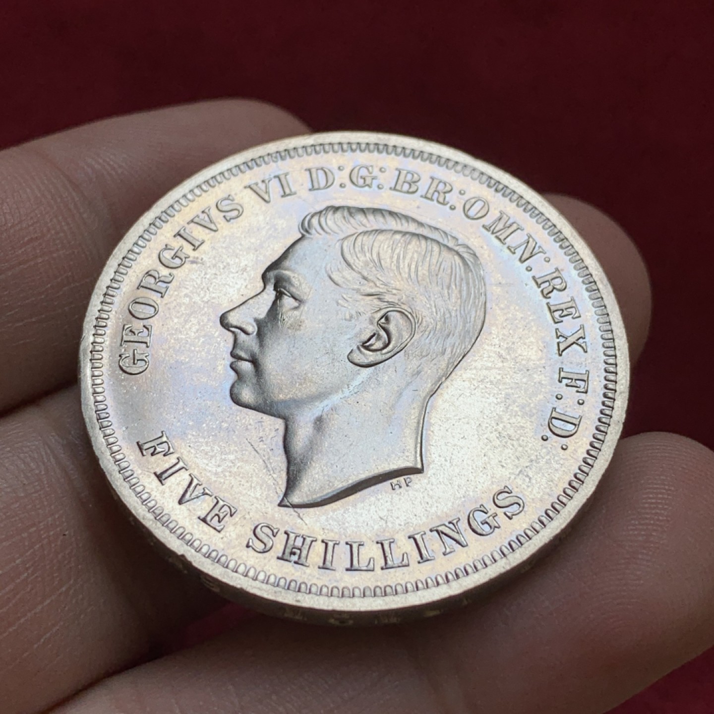 《竞宝斋》第96场-本周日，周一，周四，3场连拍（全场不限金额包邮） 英国  1951年  乔治六世 最后的马剑  克朗镍马剑 红盒带证书