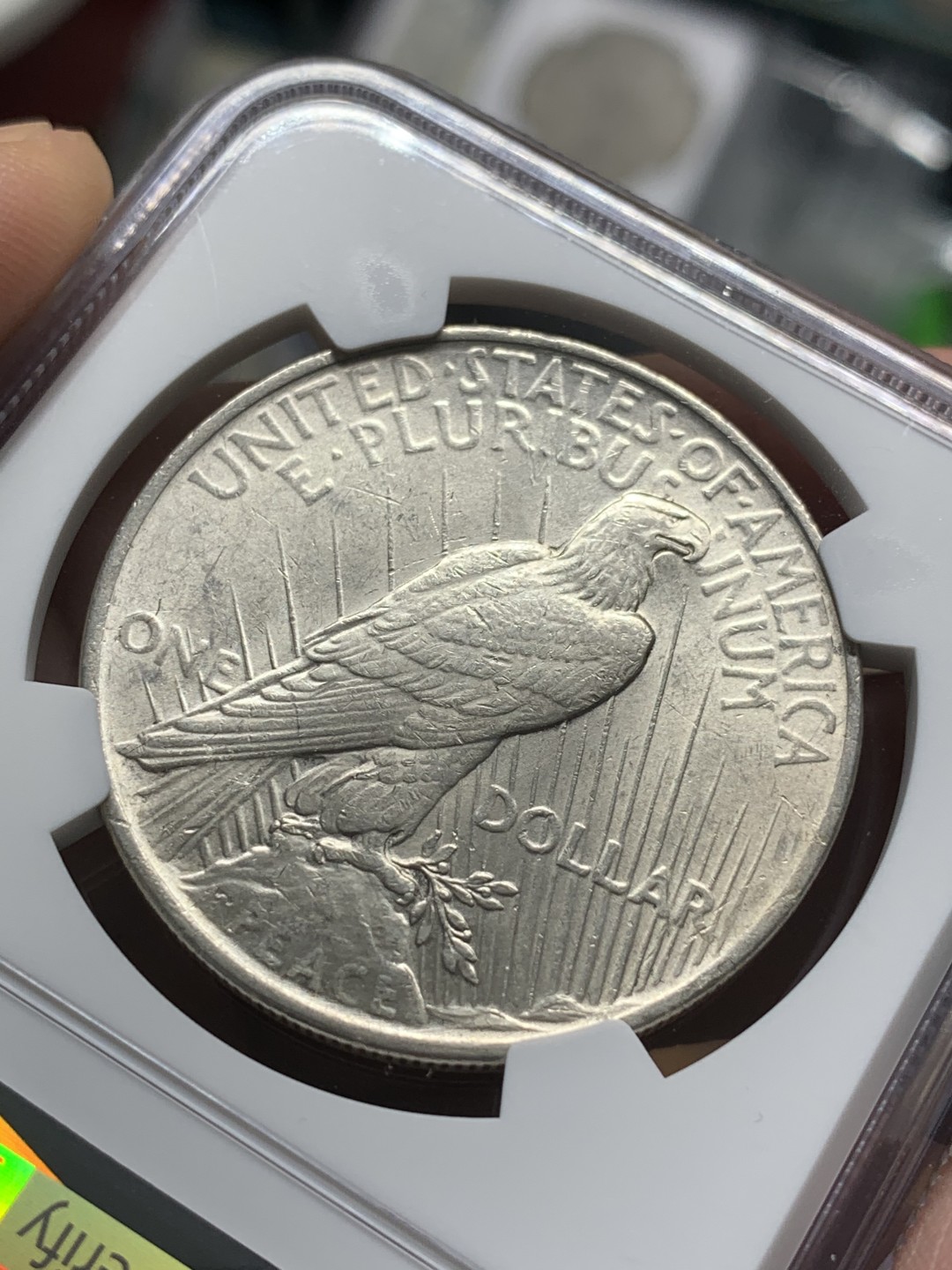 《竞宝斋》第96场-本周日，周一，周四，3场连拍（全场不限金额包邮） NGC-MS61 美国1923年 和平鸽一元大银币 原光好品 低评