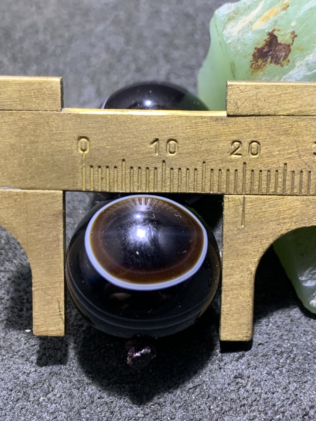 精品同料药师玛瑙天眼2.0圆珠一对