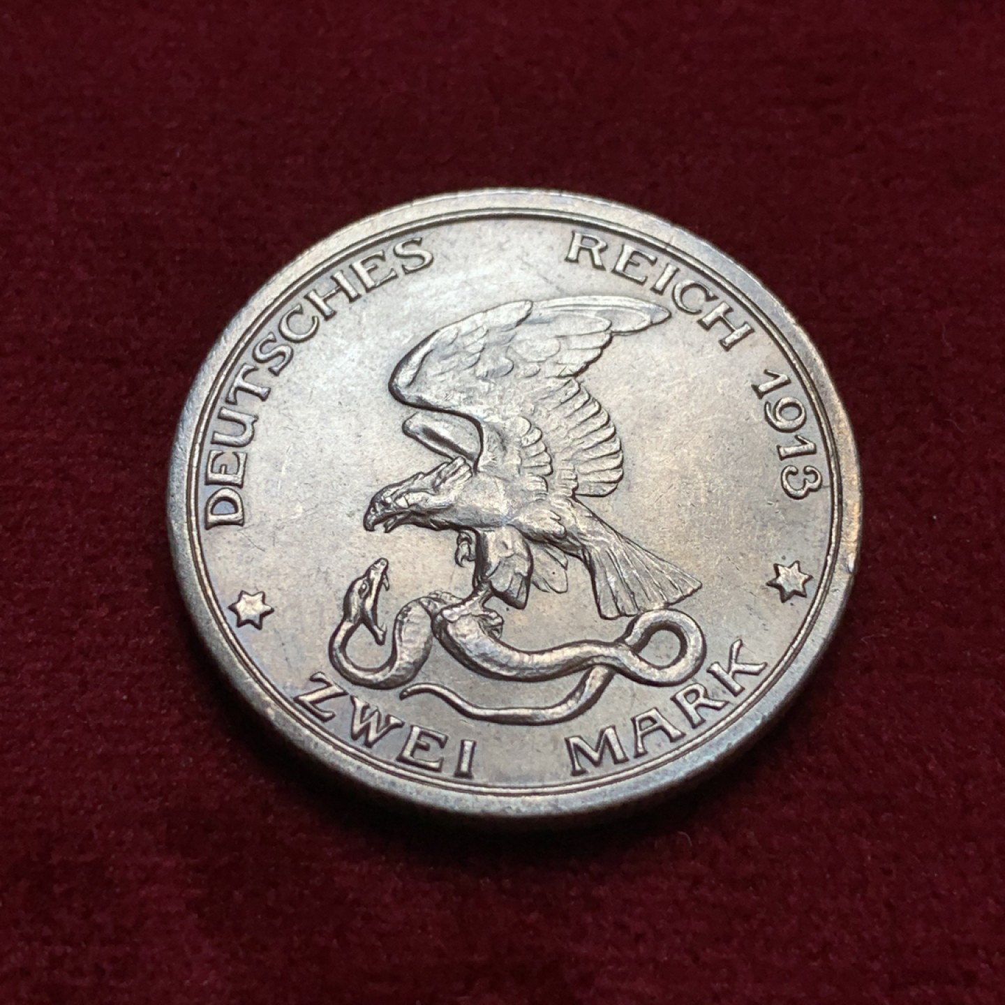 《竞宝斋》第96场-本周日，周一，周四，3场连拍（全场不限金额包邮） 德国 1913年 战胜拿破仑 纪念 2马克 银币