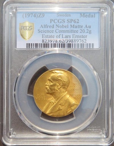 稀少原光1974年瑞典诺诺贝尔文学奖纪念金币PCGS评级SP62收藏 