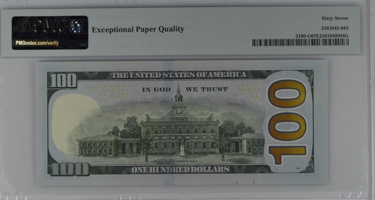 收藏联盟Quantum Auction 第193期拍卖(已更新) 美国2017年联邦储蓄券100美元 PMG67 豹子号加狮子号8888