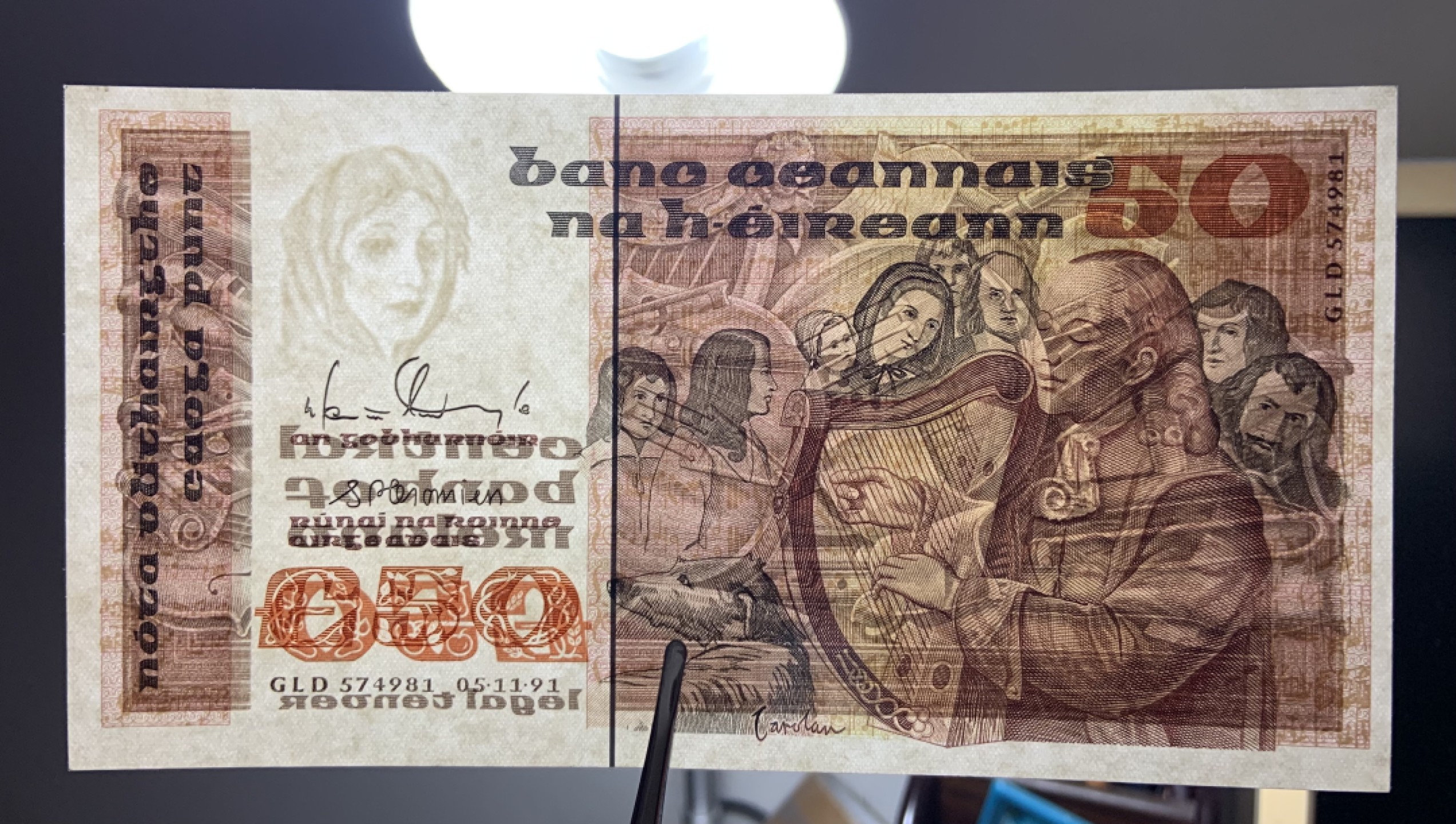 收藏联盟Quantum Auction 第193期拍卖(已更新) 爱尔兰1991年50镑 品相全新UNC 盲人弹琴