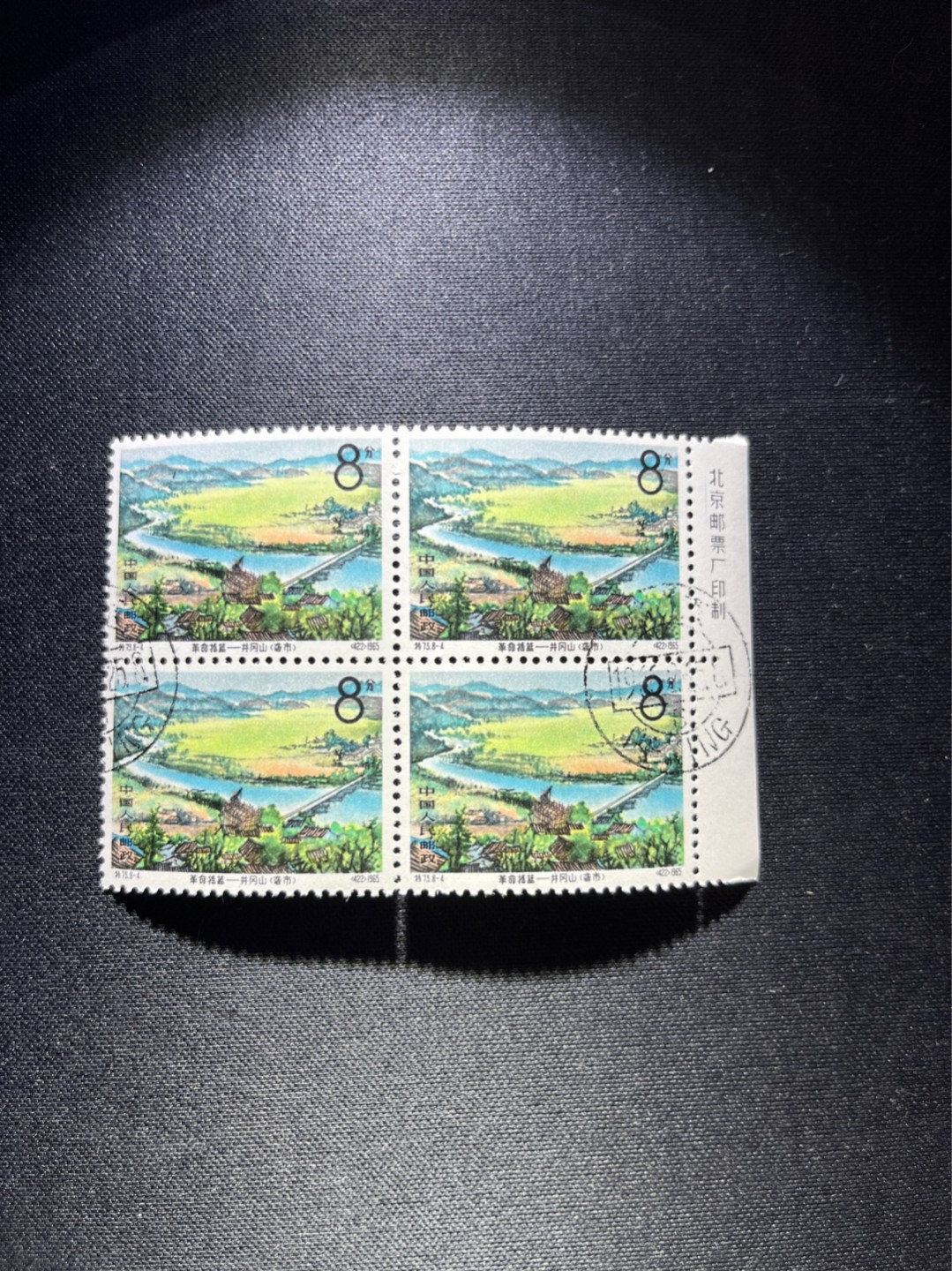 洪涛臻品 精选邮票限时拍卖第三十四期 特73井冈山盖销  8-4 厂名 4方连 ，三俗稀缺，版撕全品嘎嘎绝，✦完美品相✦解放初的经典票，整版撕开，面艳胶白，票挺洁净，齿孔完美，收藏评级两相宜，且有高附加值边纸。老纪特的版票资源十分稀缺难寻，机会来临时必须抓住。《ASG评级处于初级阶段，趁便宜囤精品版撕票，后市不可估量》