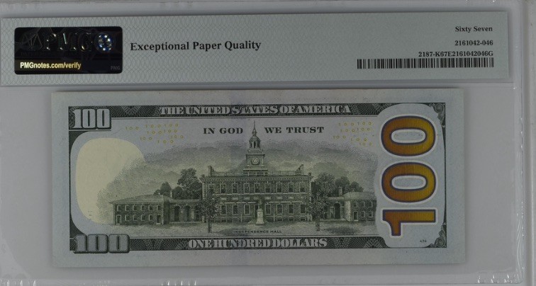 收藏联盟Quantum Auction 第193期拍卖(已更新) 美国2009年联邦储蓄券100美元 PMG67 老虎号