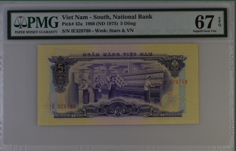 收藏联盟Quantum Auction 第193期拍卖(已更新) 越南/南越1966年5盾 PMG67 中国代印