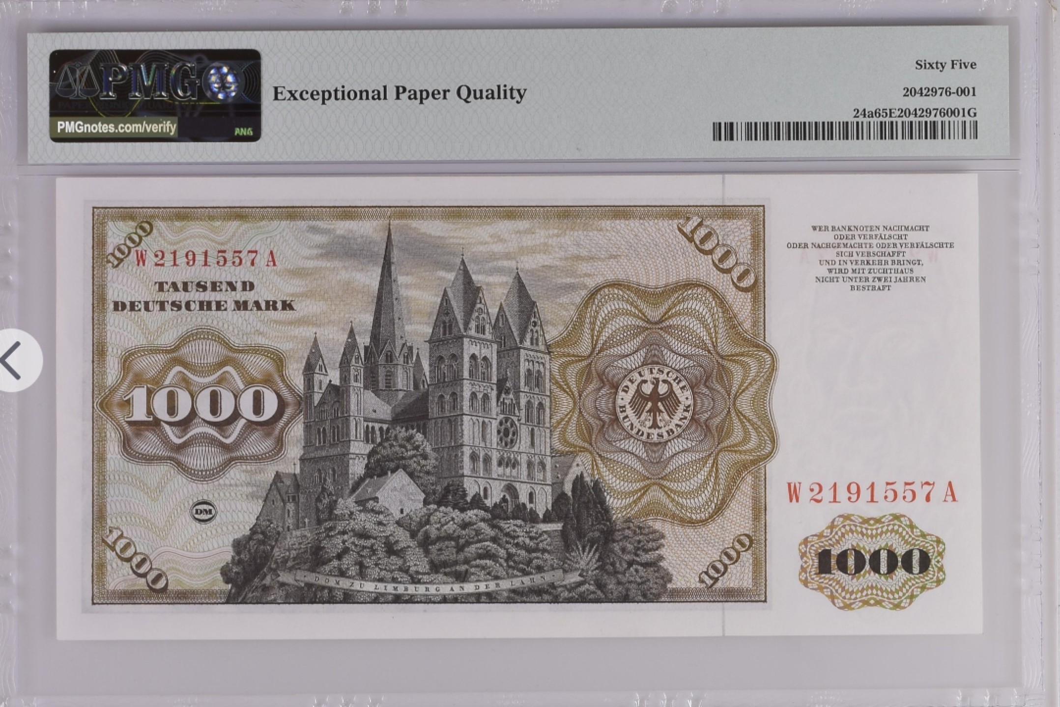 收藏联盟Quantum Auction 第193期拍卖(已更新) 德国联邦1960年1000马克 PMG65 天文学家舍那  稀少初版