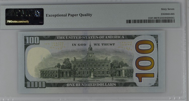 收藏联盟Quantum Auction 第193期拍卖(已更新) 美国2009年联邦储蓄券100美元 PMG67 8888狮子号