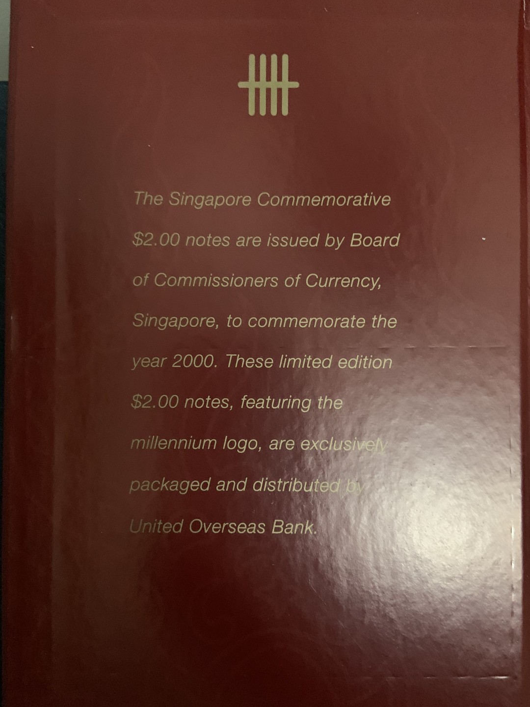 收藏联盟Quantum Auction 第193期拍卖(已更新) 新加坡2000年2元千禧龙年尾六同三张 品相全新UNC 带原装纪念册