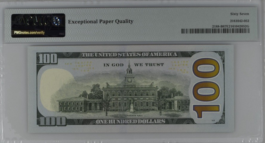 收藏联盟Quantum Auction 第193期拍卖(已更新) 美国2013年联邦储蓄券100美元 PMG67 老虎号88888