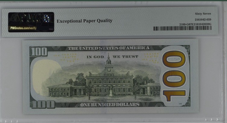 收藏联盟Quantum Auction 第193期拍卖(已更新) 美国2017年联邦储蓄券100美元 PMG67 老虎号88888