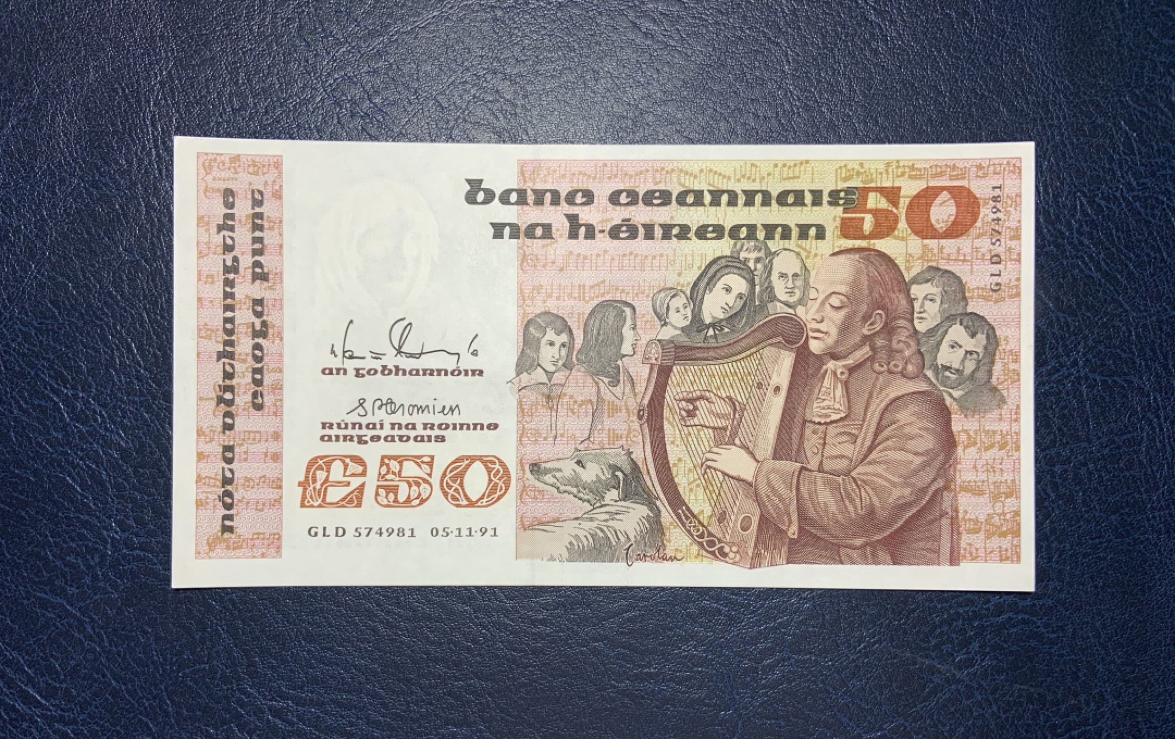 收藏联盟Quantum Auction 第193期拍卖(已更新) 爱尔兰1991年50镑 品相全新UNC 盲人弹琴