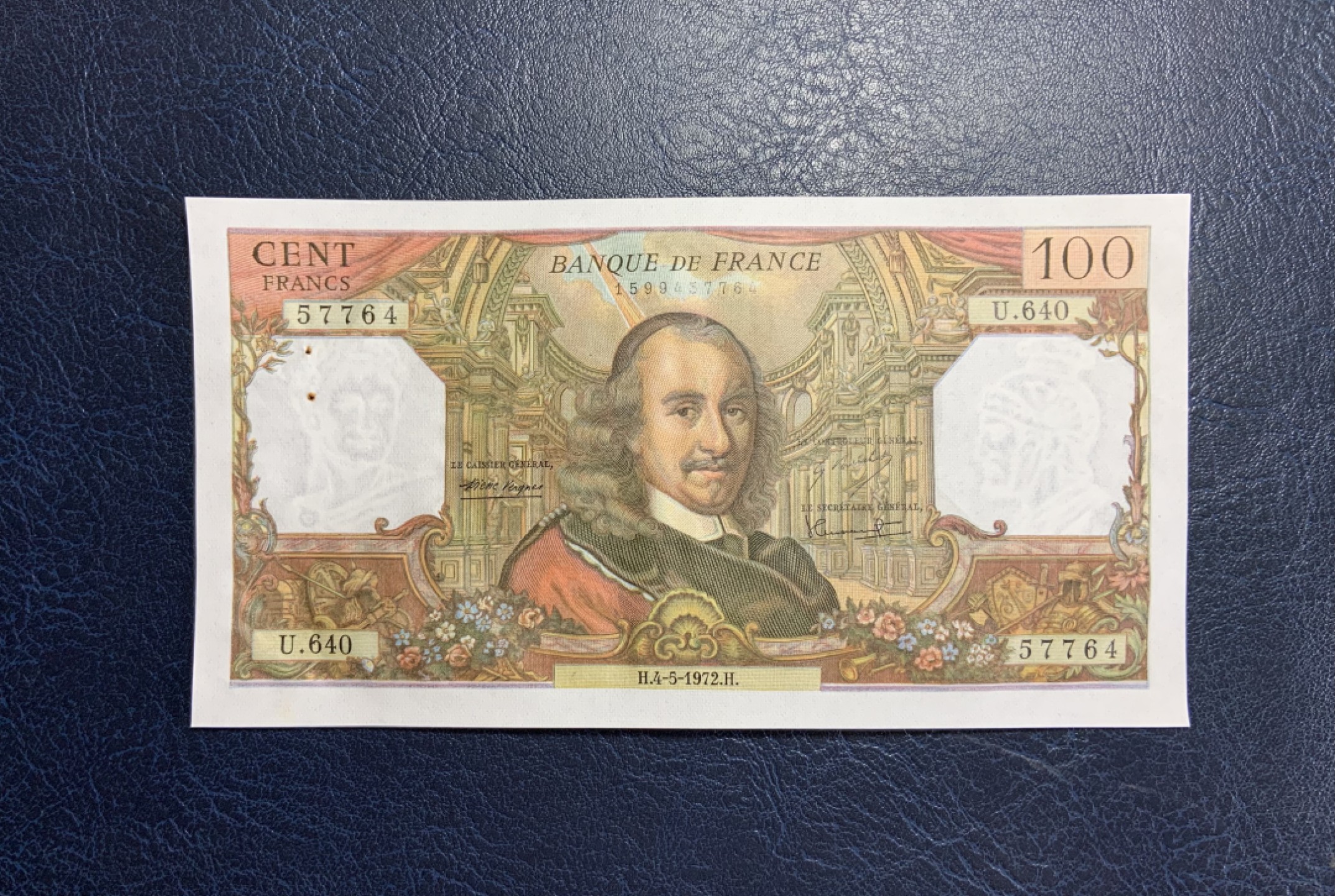 收藏联盟Quantum Auction 第193期拍卖(已更新) 法国1972年100法郎 品相UNC- 双头水印 剧作家高乃依