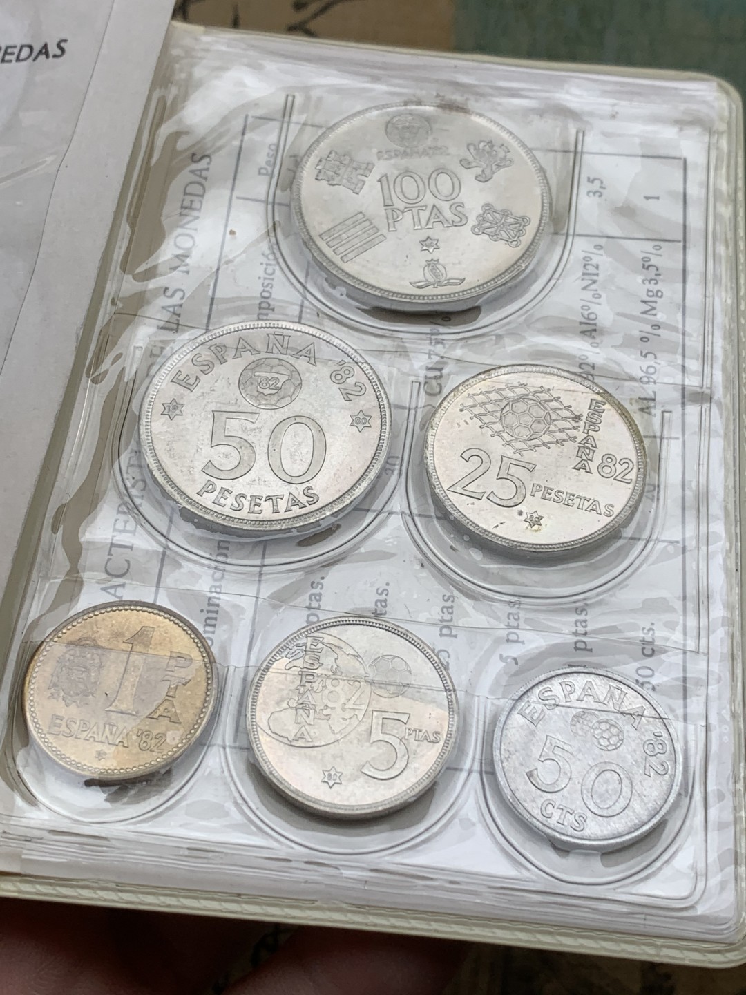 《竞宝斋》第97场-本周四 （满2件或者满200包顺丰） 西班牙 1980年 纪念82世界杯 六枚装 不同面值卡洛斯一世套币