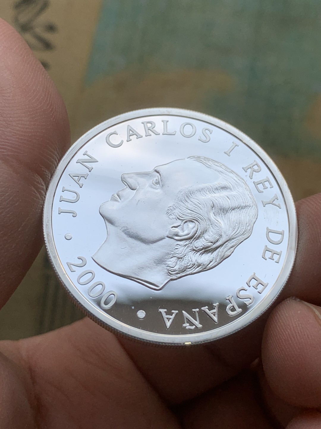 《竞宝斋》第97场-本周四 （满2件或者满200包顺丰） 原盒证书 西班牙 2000年 BILBAO建城七百周年纪念 2000比塞塔 精制大银币