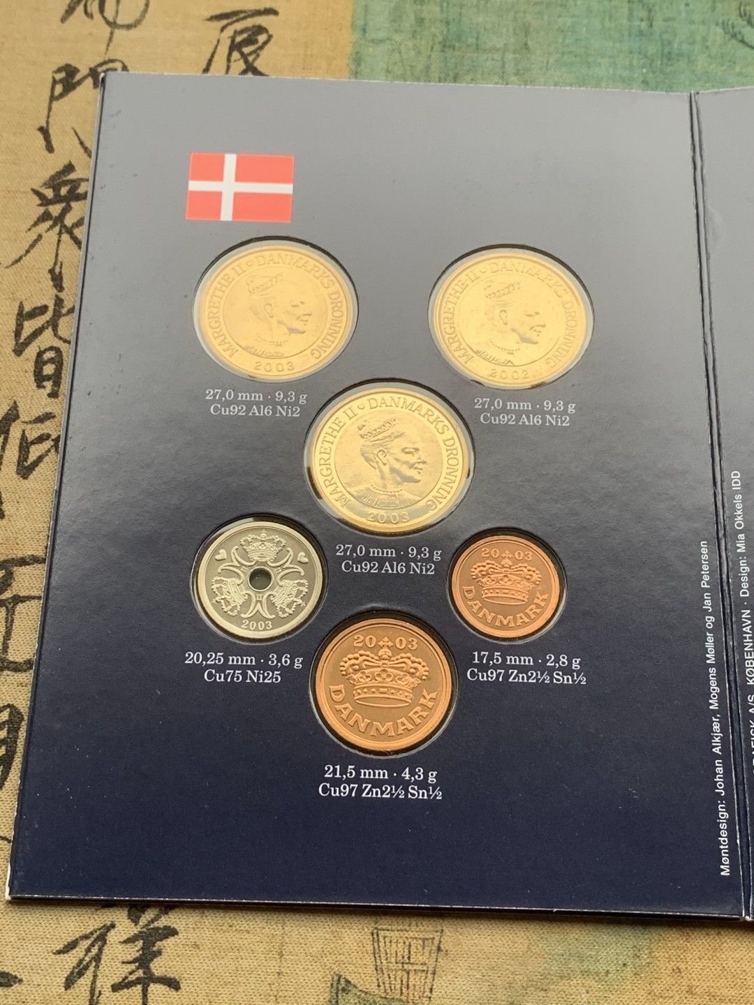 《竞宝斋》第97场-本周四 （满2件或者满200包顺丰） 卡装 丹麦2003年 六枚装硬币 其中2枚20克朗是纪念币 少见