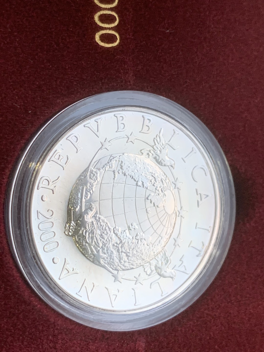 《竞宝斋》第97场-本周四 （满2件或者满200包顺丰） 	原盒证书 意大利1998-2000年 千禧年六枚装 2000/5000/10000里拉 银币 