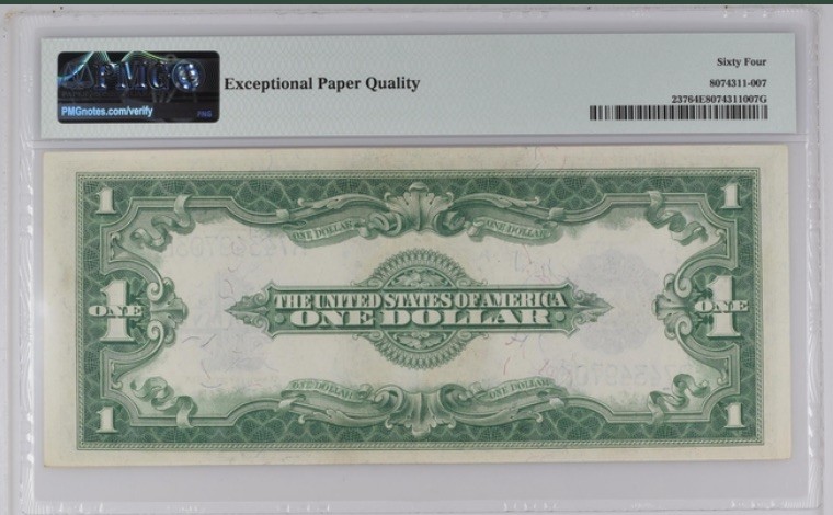 收藏联盟Quantum Auction 第193期拍卖(已更新) 美国1923年1美元银币券 PMG64e 大票幅