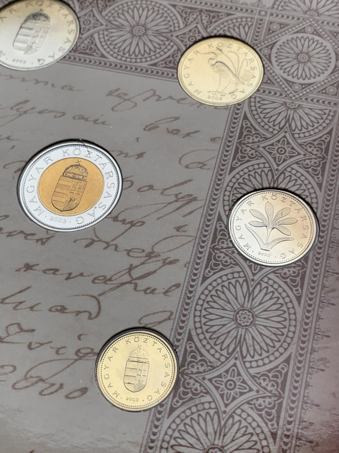 《竞宝斋》第97场-本周四 （满2件或者满200包顺丰） 官方卡装 匈牙利2003年 费伦克·迪克纪念 七枚套+一枚20福林纪念币 8枚装 少见品种