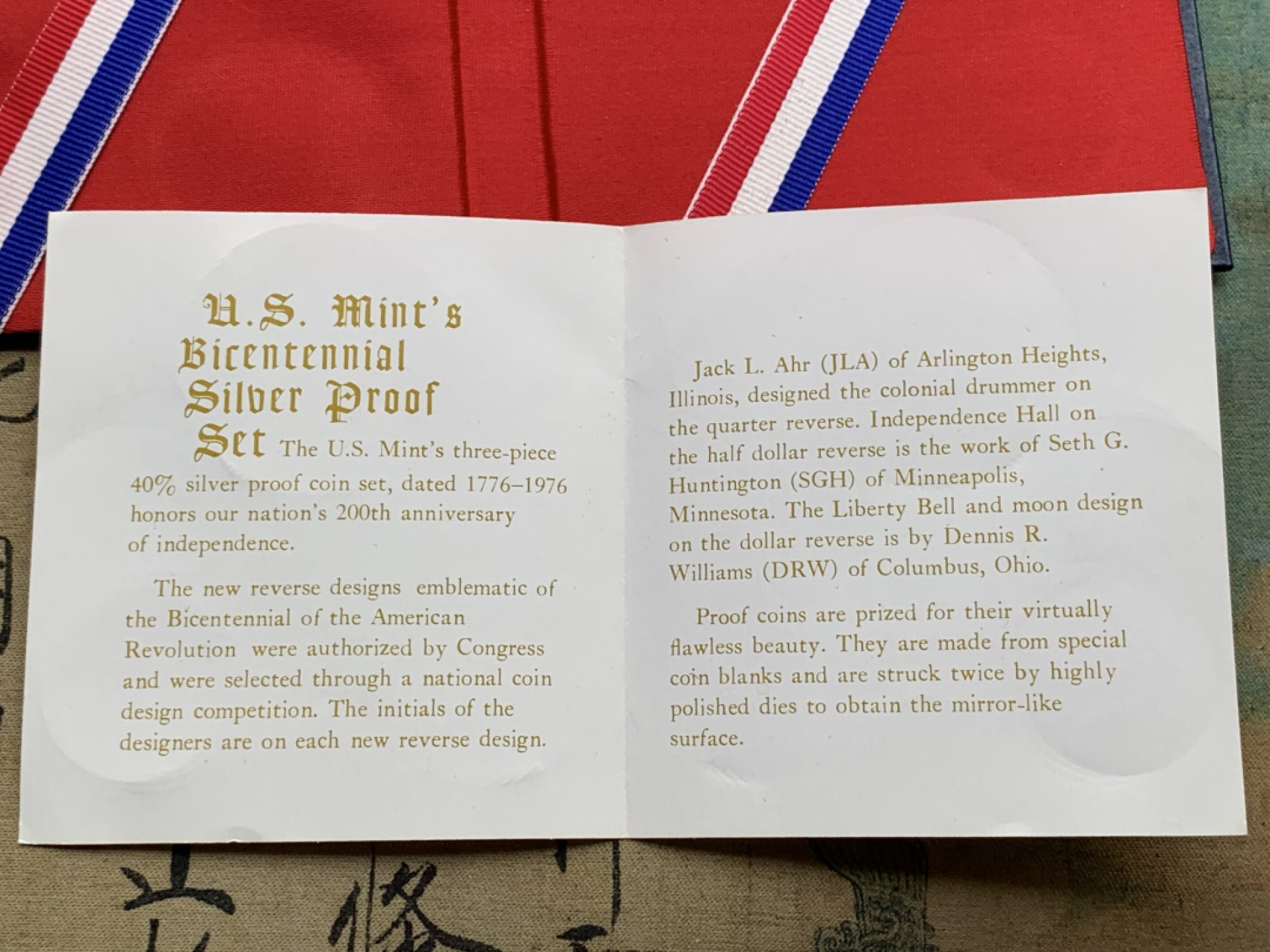 《竞宝斋》第97场-本周四 （满2件或者满200包顺丰） 美国1976-S年 华盛顿/肯尼迪/艾森豪威尔银币精制PROOF一组三枚