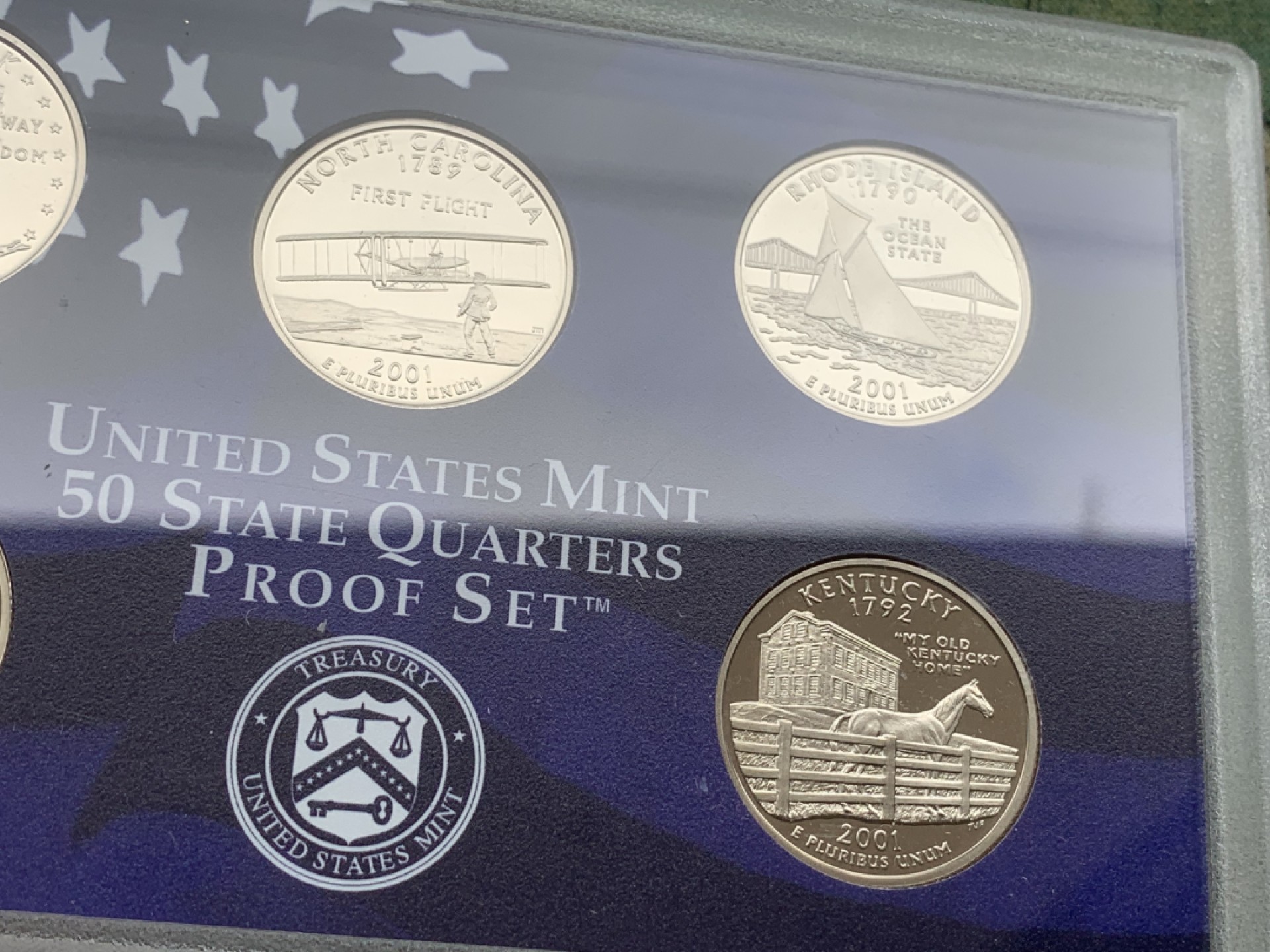 《竞宝斋》第97场-本周四 （满2件或者满200包顺丰） PROOF封装美国2001-S年 两版共十枚装 精制套币 带证书 完美状态