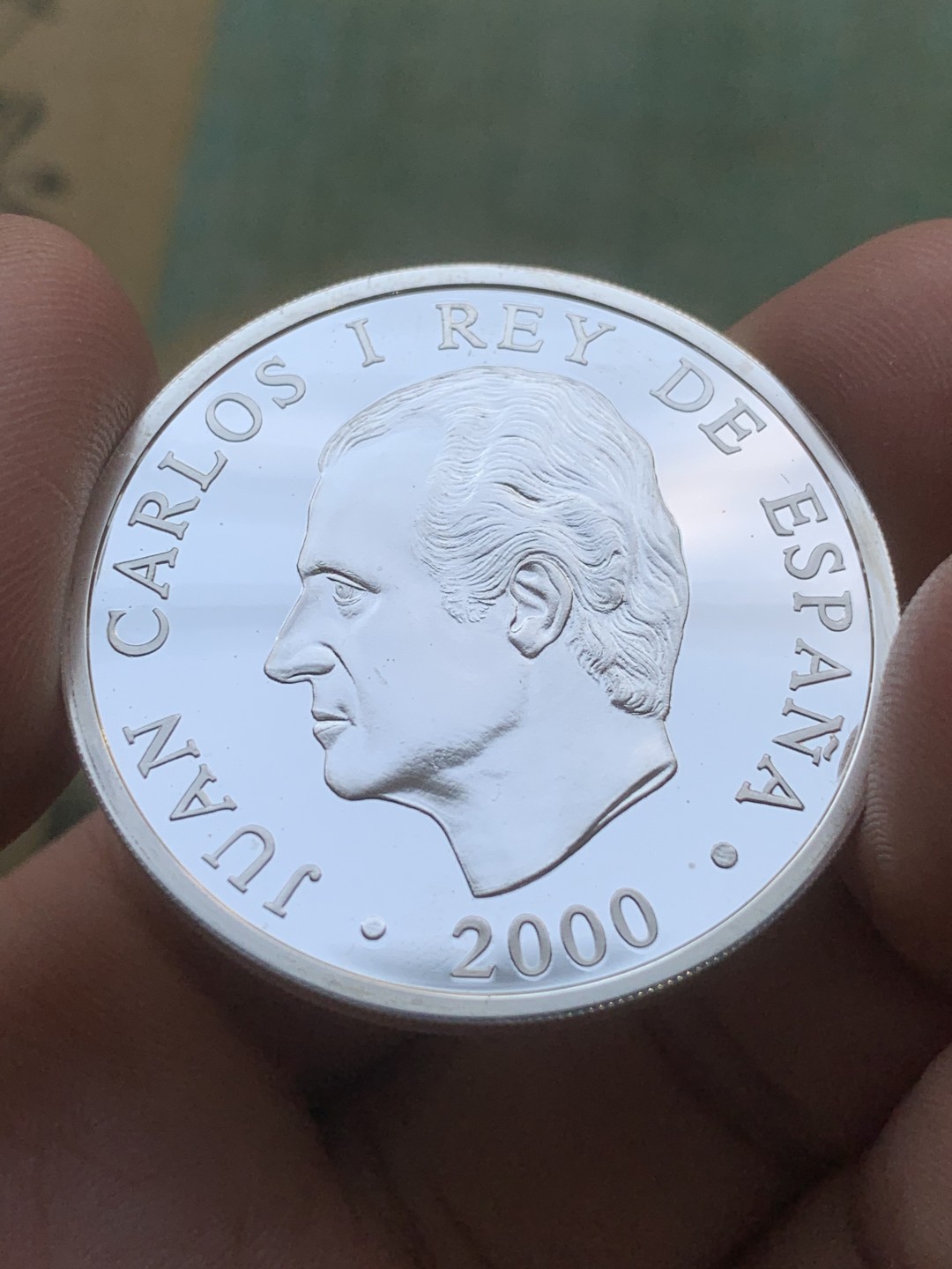 《竞宝斋》第97场-本周四 （满2件或者满200包顺丰） 原盒证书 西班牙 2000年 BILBAO建城七百周年纪念 2000比塞塔 精制大银币