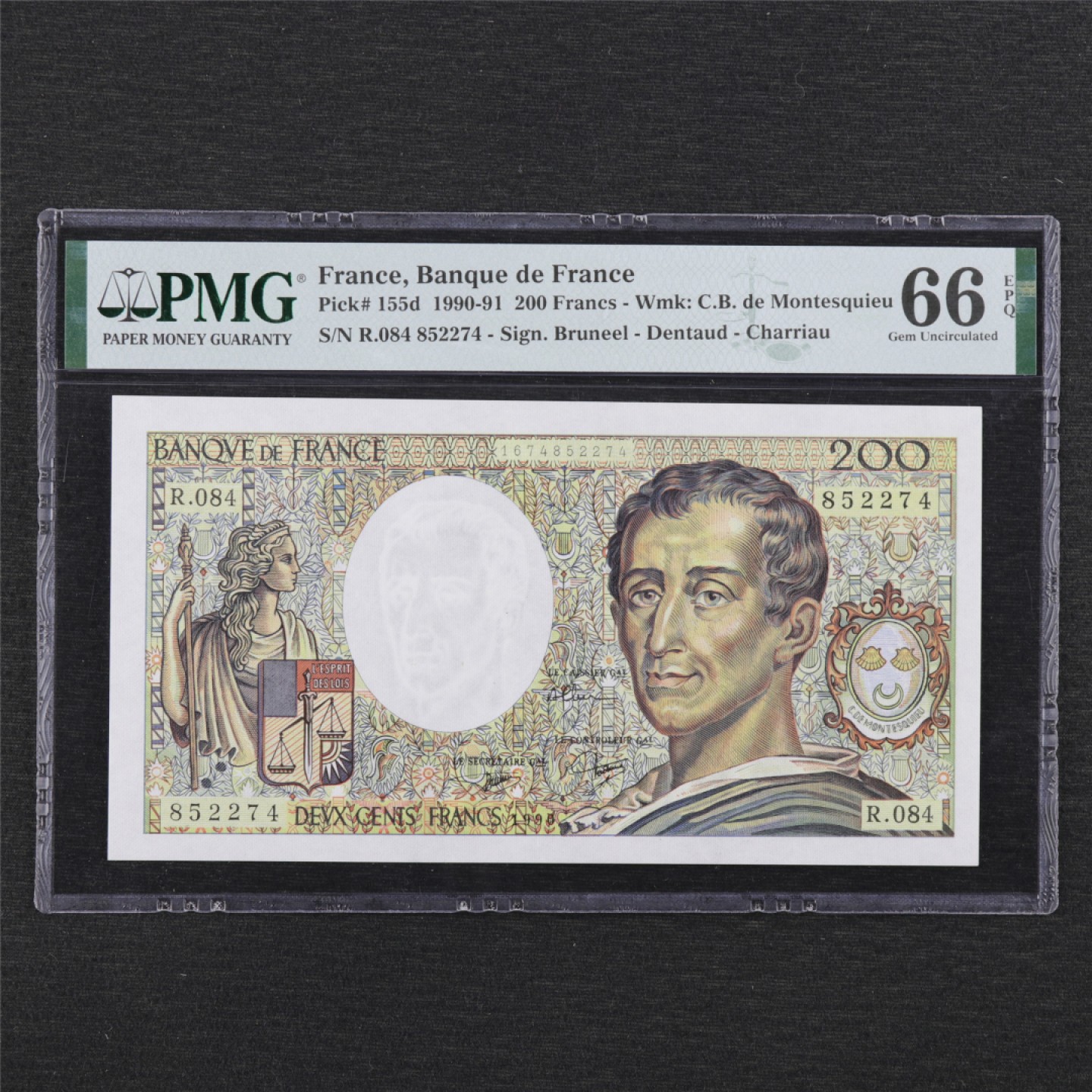 【亘邦集藏】131期拍卖 1990年 法国200法郎 PMG 66EPQ  852274