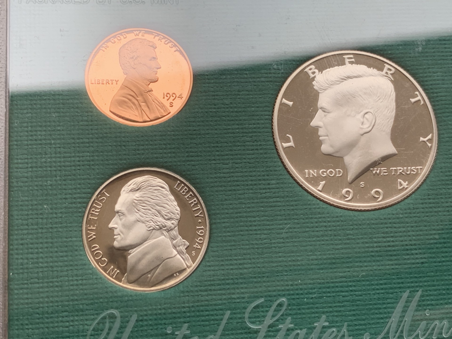 《竞宝斋》第97场-本周四 （满2件或者满200包顺丰） PROOF封装 美国 1994-S年五枚装精制套币 晚期的这些美国套币都贵