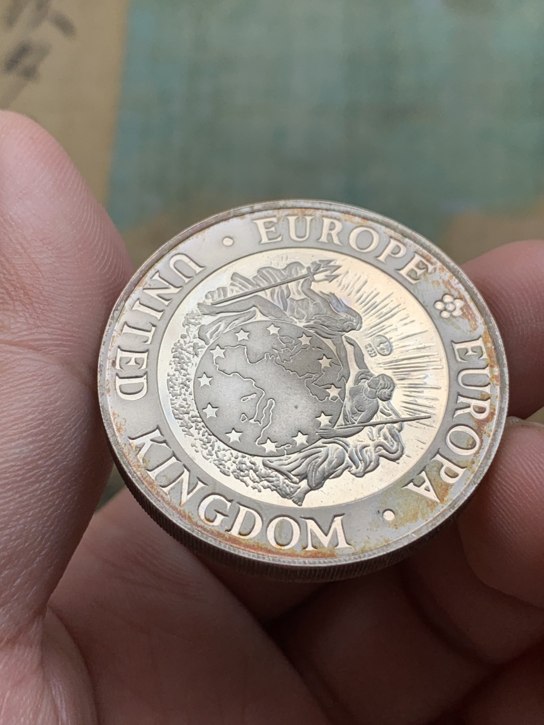 《竞宝斋》第97场-本周四 （满2件或者满200包顺丰） 蓝盒 英国1992年 25ECU加厚PIEFORT 精制大银币 46克