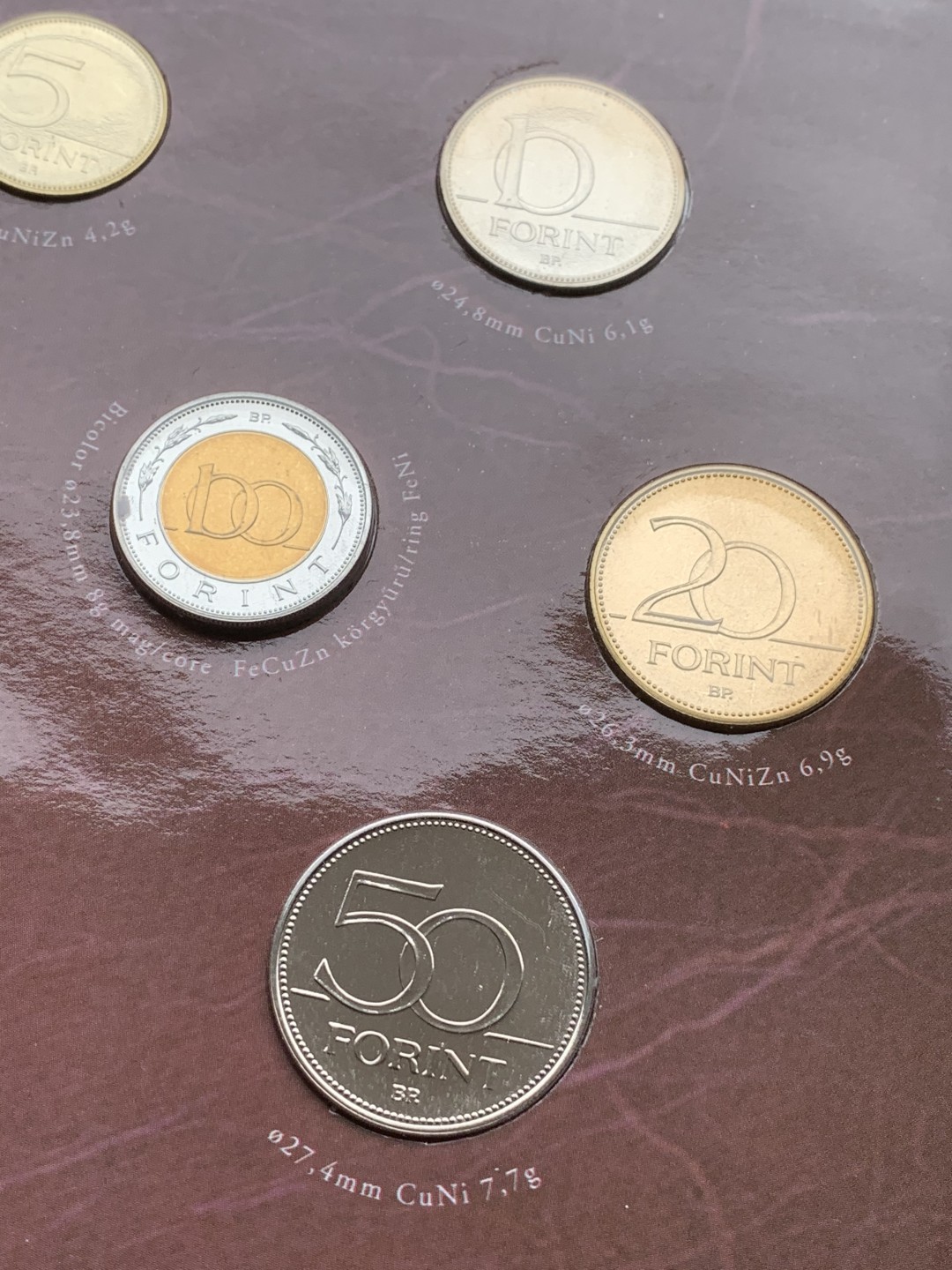 《竞宝斋》第97场-本周四 （满2件或者满200包顺丰） 官方卡装 匈牙利2003年 费伦克·迪克纪念 七枚套+一枚20福林纪念币 8枚装 少见品种