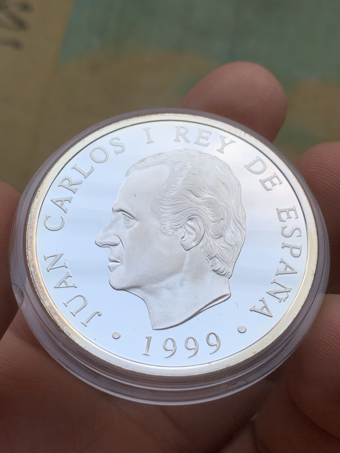 《竞宝斋》第97场-本周四 （满2件或者满200包顺丰） 原盒证书西班牙 1999年 巴塞罗那政府成立750周年纪念 2000比塞塔 精制大银币