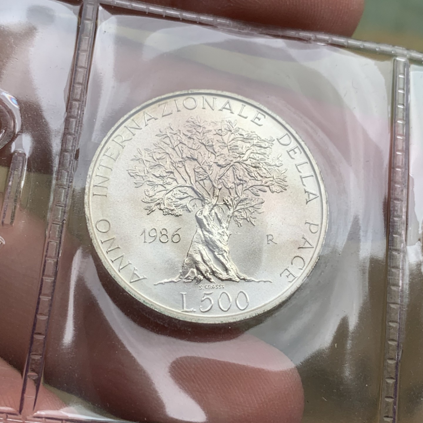 《竞宝斋》第97场-本周四 （满2件或者满200包顺丰） 钱包封装 意大利1986年 国际和平年 500里拉银币