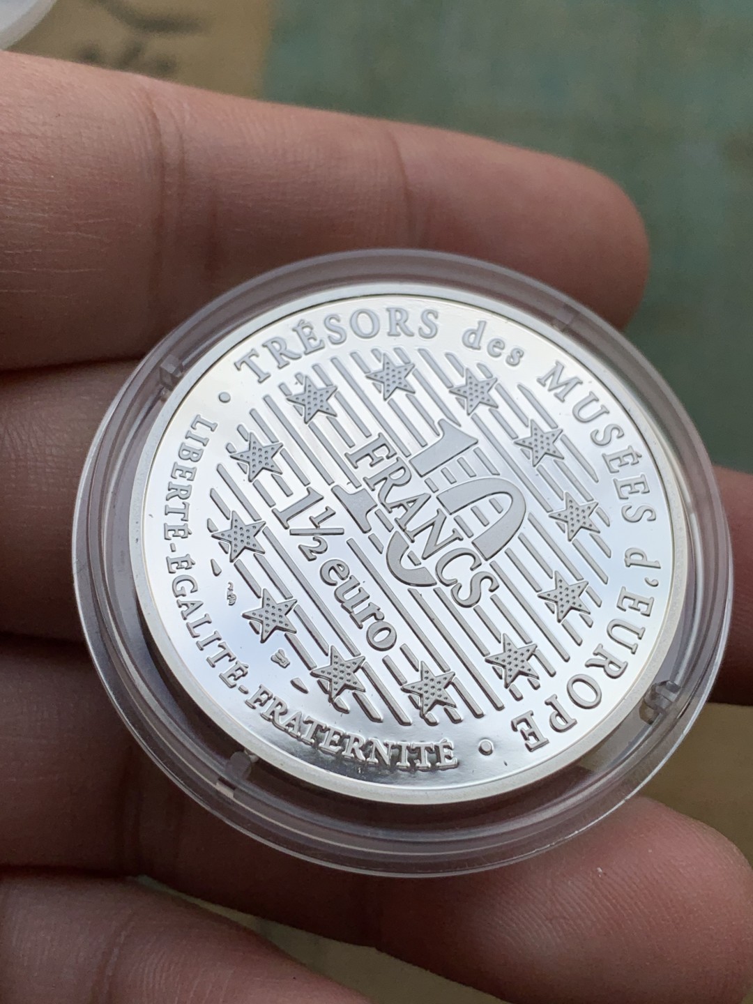 《竞宝斋》第97场-本周四 （满2件或者满200包顺丰） 原盒证书 法国1996年 睡美人 10法郎1.5欧元精制大银币