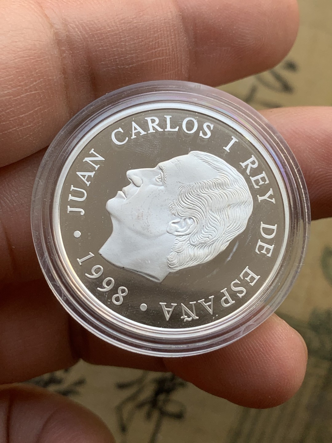 《竞宝斋》第97场-本周四 （满2件或者满200包顺丰） 原盒证书 西班牙1998年 大帆船 1000比塞塔精制银币 稀少