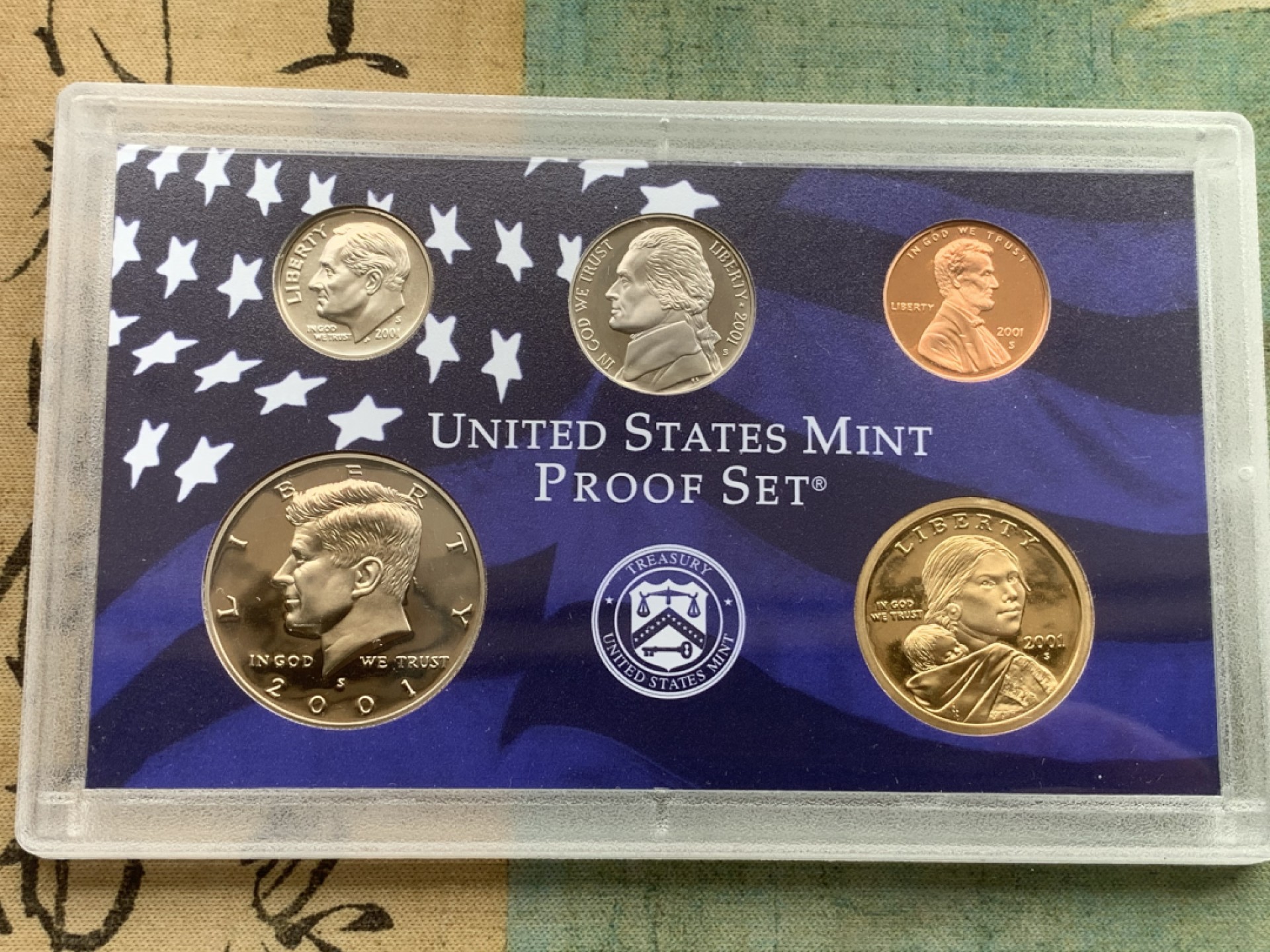 《竞宝斋》第97场-本周四 （满2件或者满200包顺丰） PROOF封装美国2001-S年 两版共十枚装 精制套币 带证书 完美状态