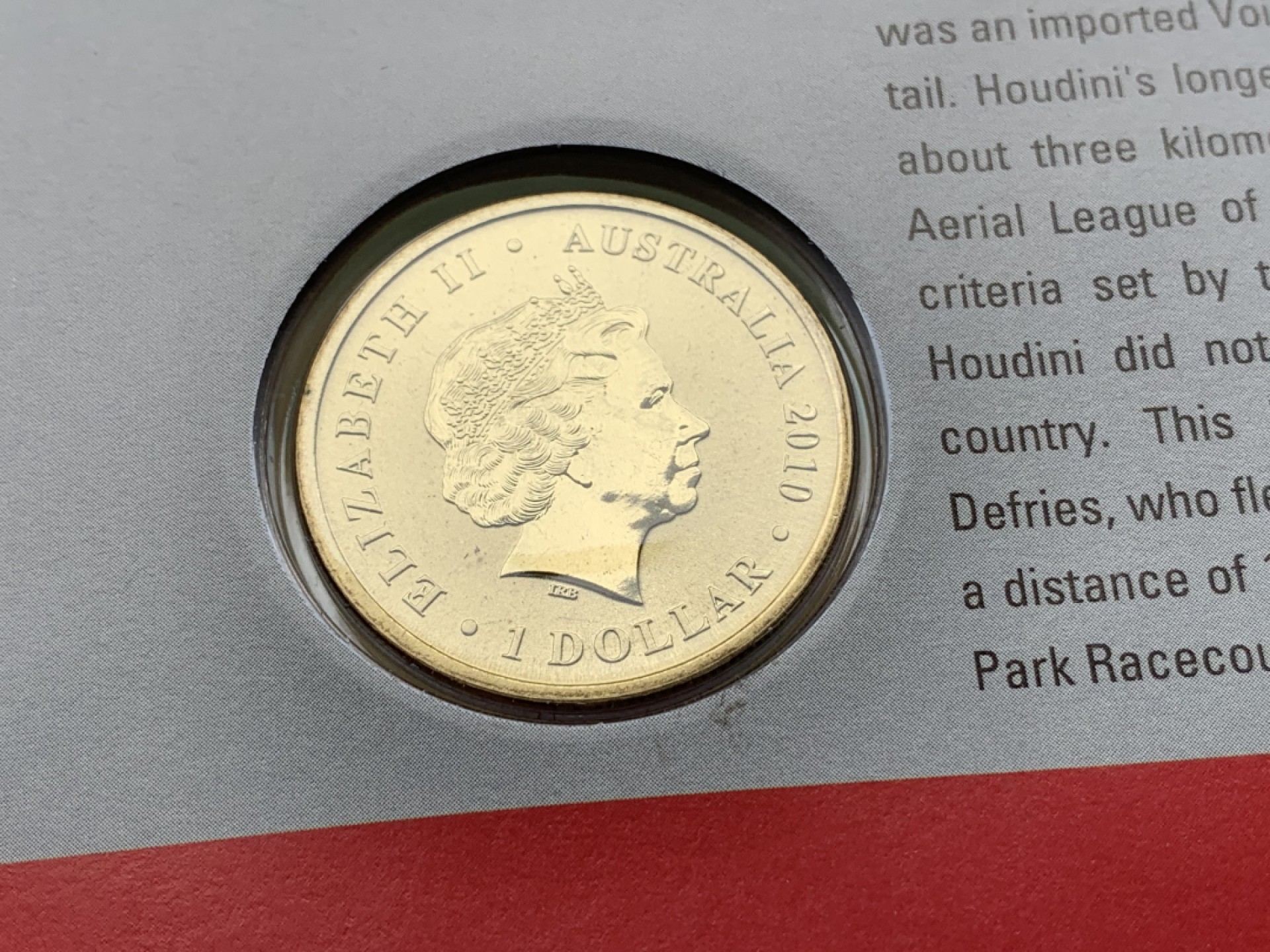 《竞宝斋》第97场-本周四 （满2件或者满200包顺丰） 卡装 澳大利亚2010年 动力飞机发明百年纪念 1元铜币带邮票一张