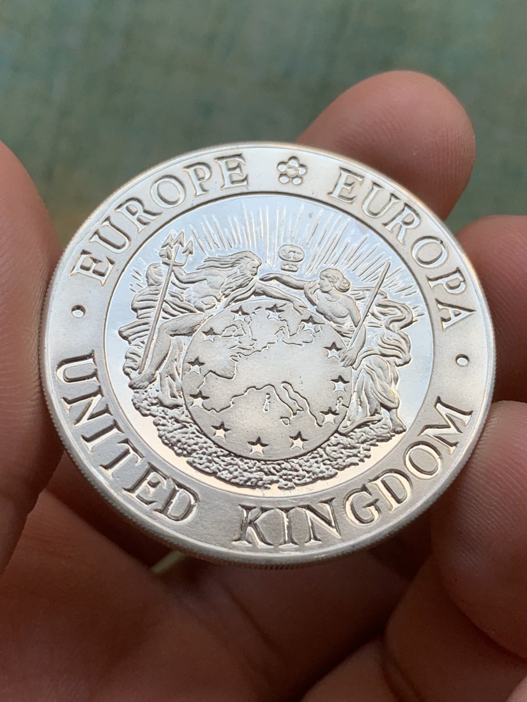 《竞宝斋》第97场-本周四 （满2件或者满200包顺丰） 蓝盒 英国1993年 25ECU 精制大银币 23克