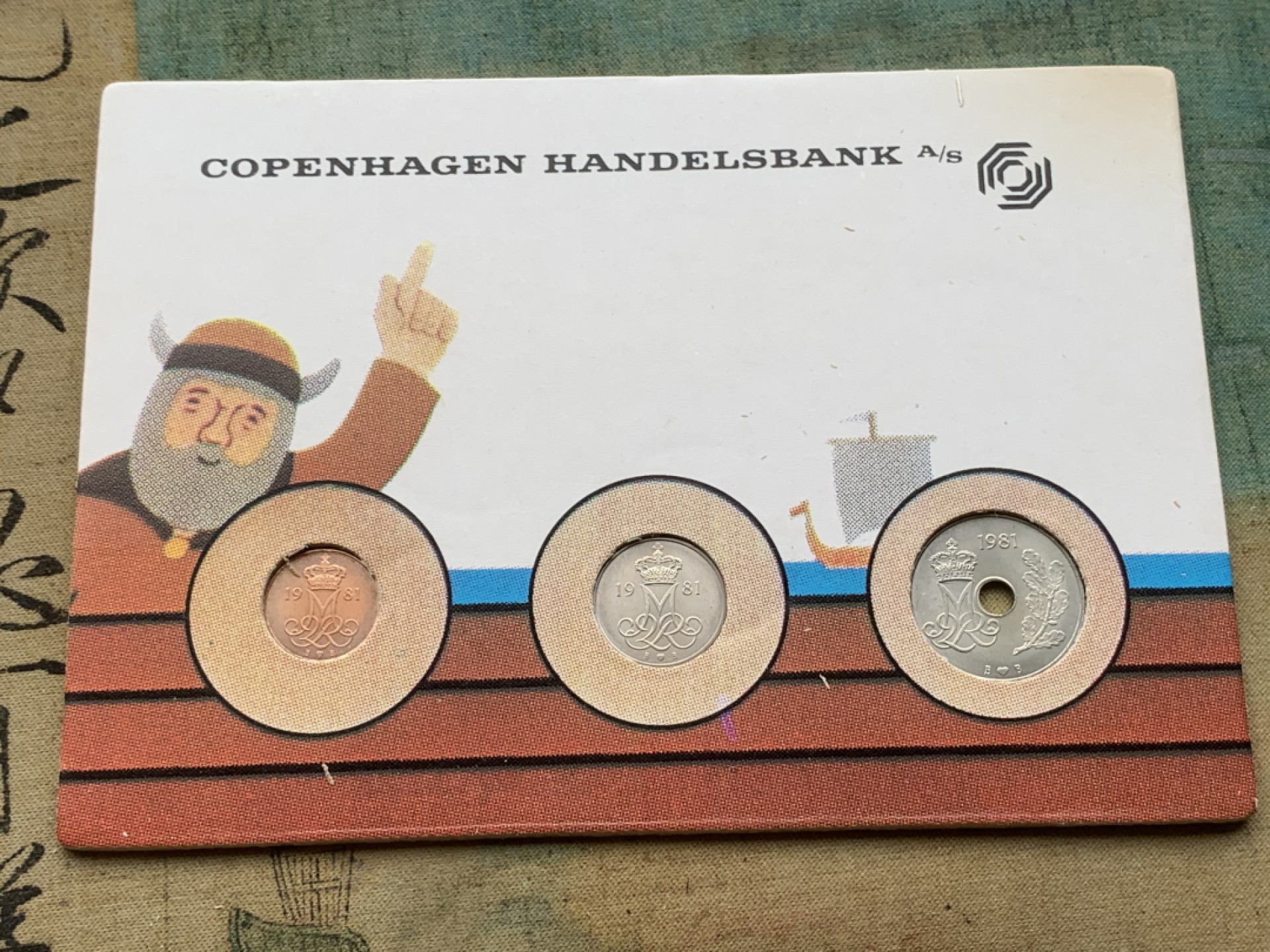 《竞宝斋》第97场-本周四 （满2件或者满200包顺丰） 封装丹麦1981年 六枚装不同面值铜镍币