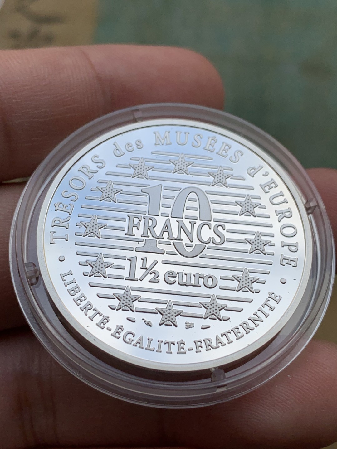 《竞宝斋》第97场-本周四 （满2件或者满200包顺丰） 原盒证书 法国1996年 睡美人 10法郎1.5欧元精制大银币