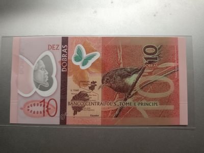 【专场20220921】狂野与激情——黑非洲散/套纸币 - 【拍品001】圣多美和普林西比2016版10多布拉全新UNC冠号AB0955801