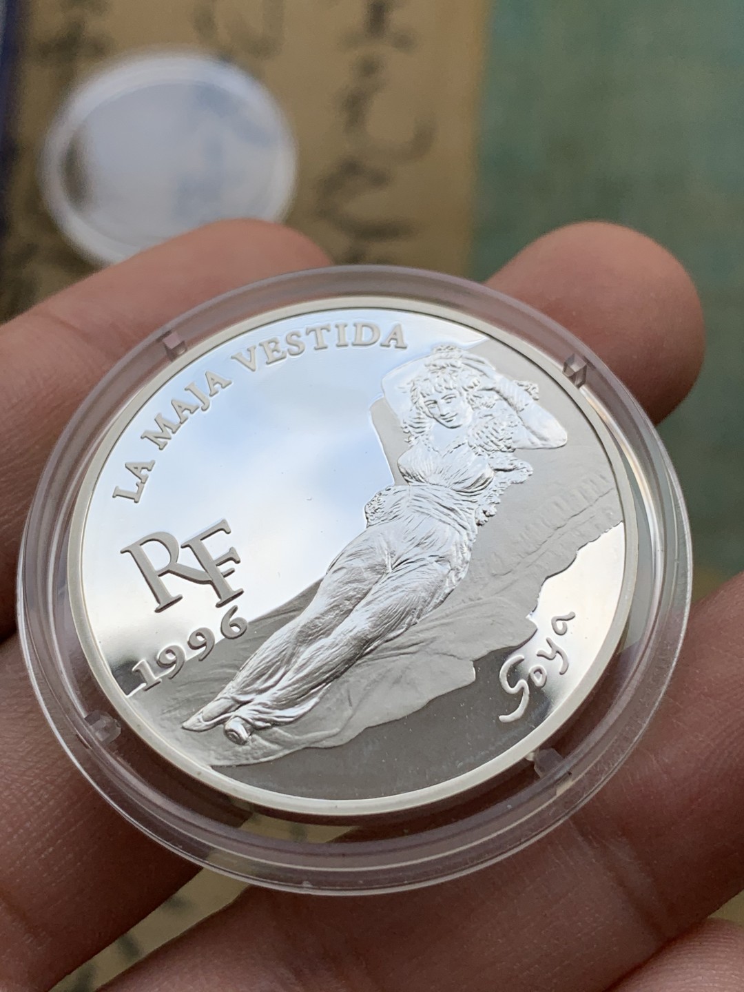 《竞宝斋》第97场-本周四 （满2件或者满200包顺丰） 原盒证书 法国1996年 睡美人 10法郎1.5欧元精制大银币