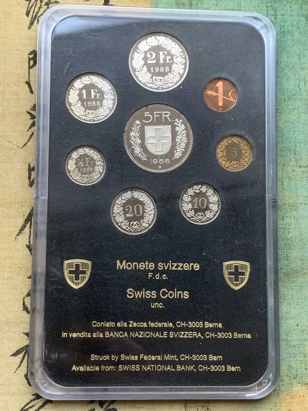 《竞宝斋》第97场-本周四 （满2件或者满200包顺丰） 封装 瑞士1988年 八枚套 PROOF精制套币 少见