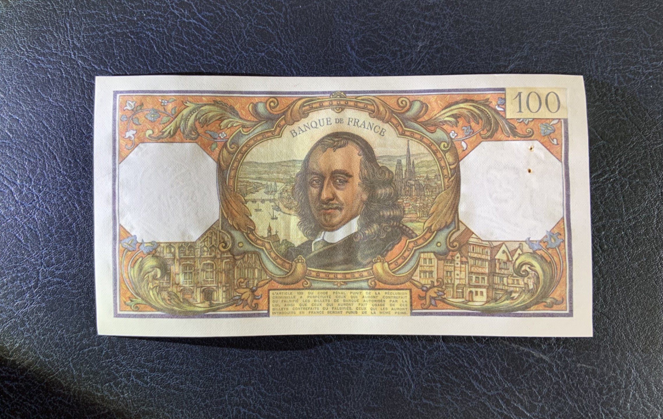 收藏联盟Quantum Auction 第193期拍卖(已更新) 法国1972年100法郎 品相UNC- 双头水印 剧作家高乃依