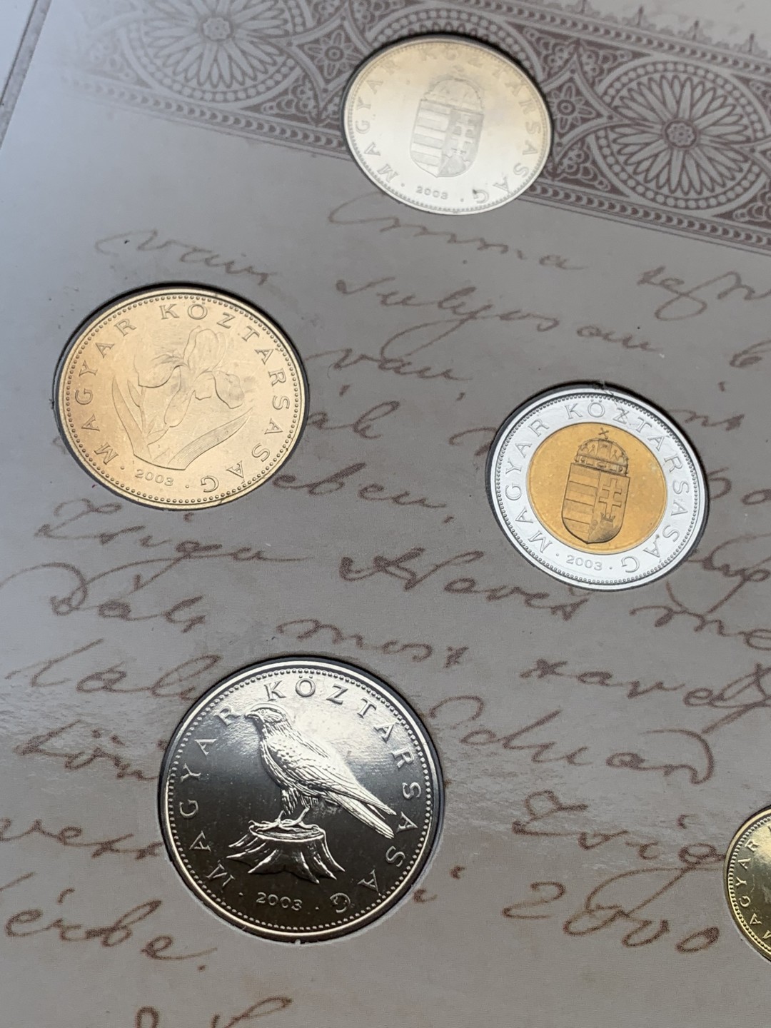 《竞宝斋》第97场-本周四 （满2件或者满200包顺丰） 官方卡装 匈牙利2003年 费伦克·迪克纪念 七枚套+一枚20福林纪念币 8枚装 少见品种