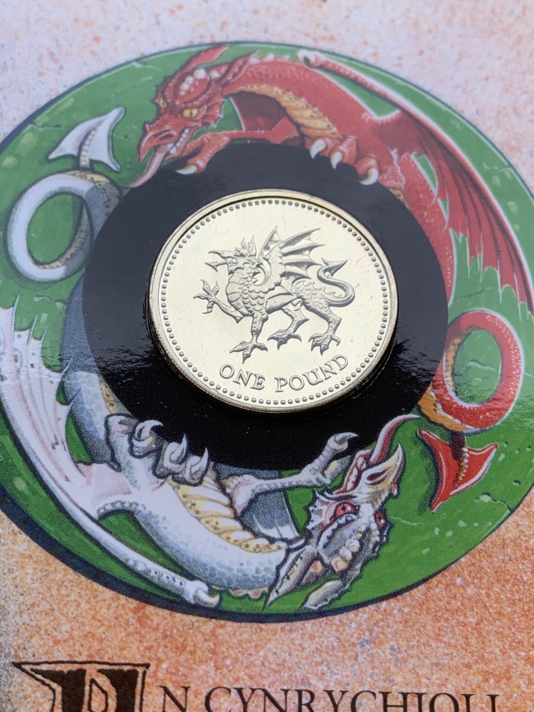 《竞宝斋》第97场-本周四 （满2件或者满200包顺丰） 英国 1995年 英格兰红龙 1镑 卡装币 少见