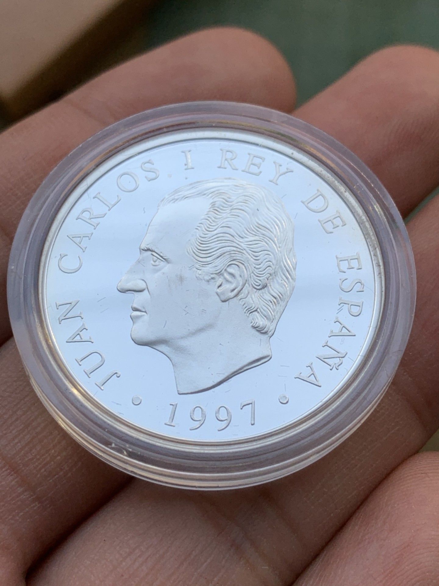 《竞宝斋》第97场-本周四 （满2件或者满200包顺丰） 原盒证书 西班牙1997年安东尼奥百年诞辰纪念 1000比塞塔精制银币