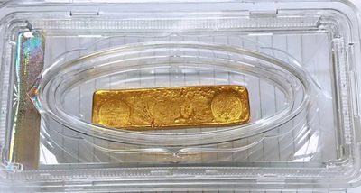 原味少见早年香港恒信金铺五两金条公博评级MS60收藏 