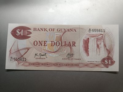 【专场20220922】雨林秘境——拉丁美洲纸币专场 - 【拍品003】圭亚那1992版1元全新UNC豹子号