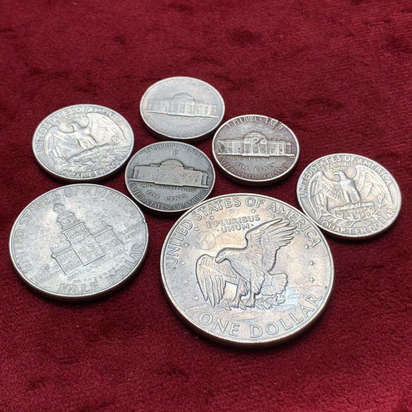 《竞宝斋》第97场-本周四 （满2件或者满200包顺丰） 美国 散币 7枚一组  见图